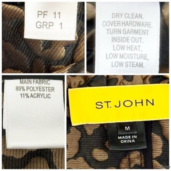 ST. JOHN ANIMAL PRINT METALLIC BROWN AND BLACK JACKET MEDIUM - Picture 9 of 13